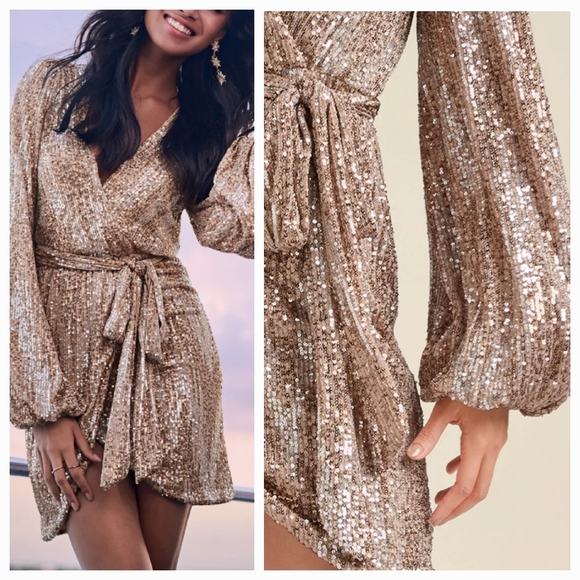 venus gold sequin dress Bec & Bridge Venus Sequin Mini Dress - Passion